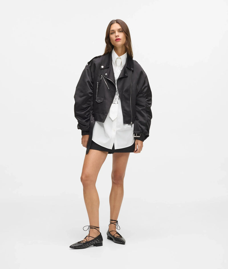 Karl Lagerfeld - Jakke - Sort - Biker Satin Bomber