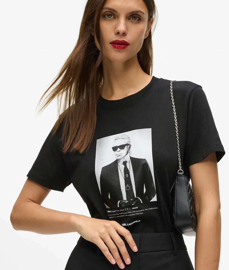 Karl Lagerfeld - T-shirt - Sort - Portrait