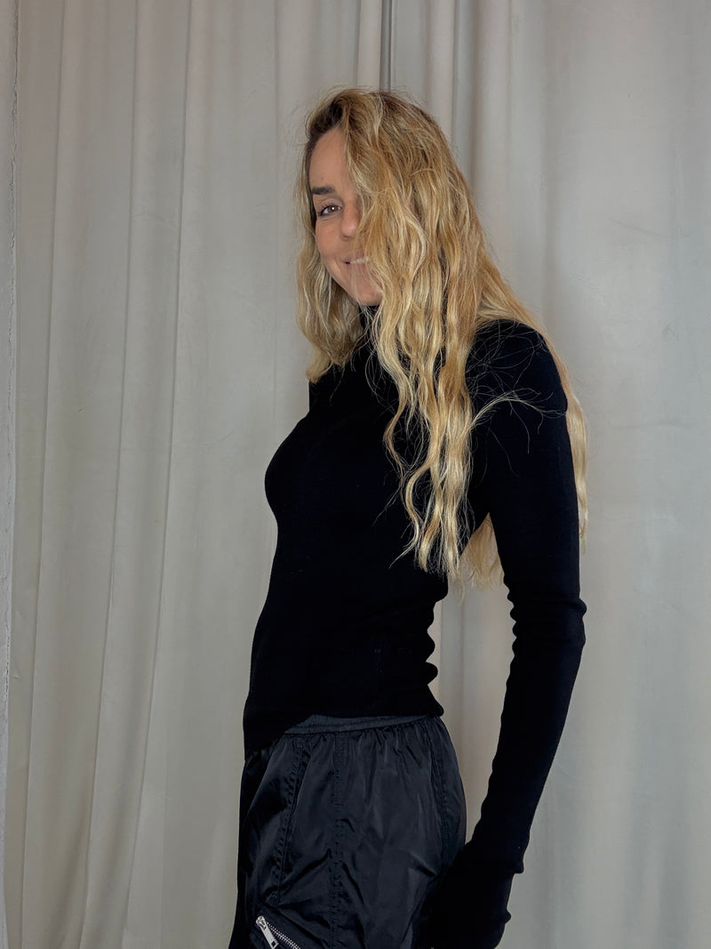 The Collection - Asymmetrisk bluse - Black - Zana