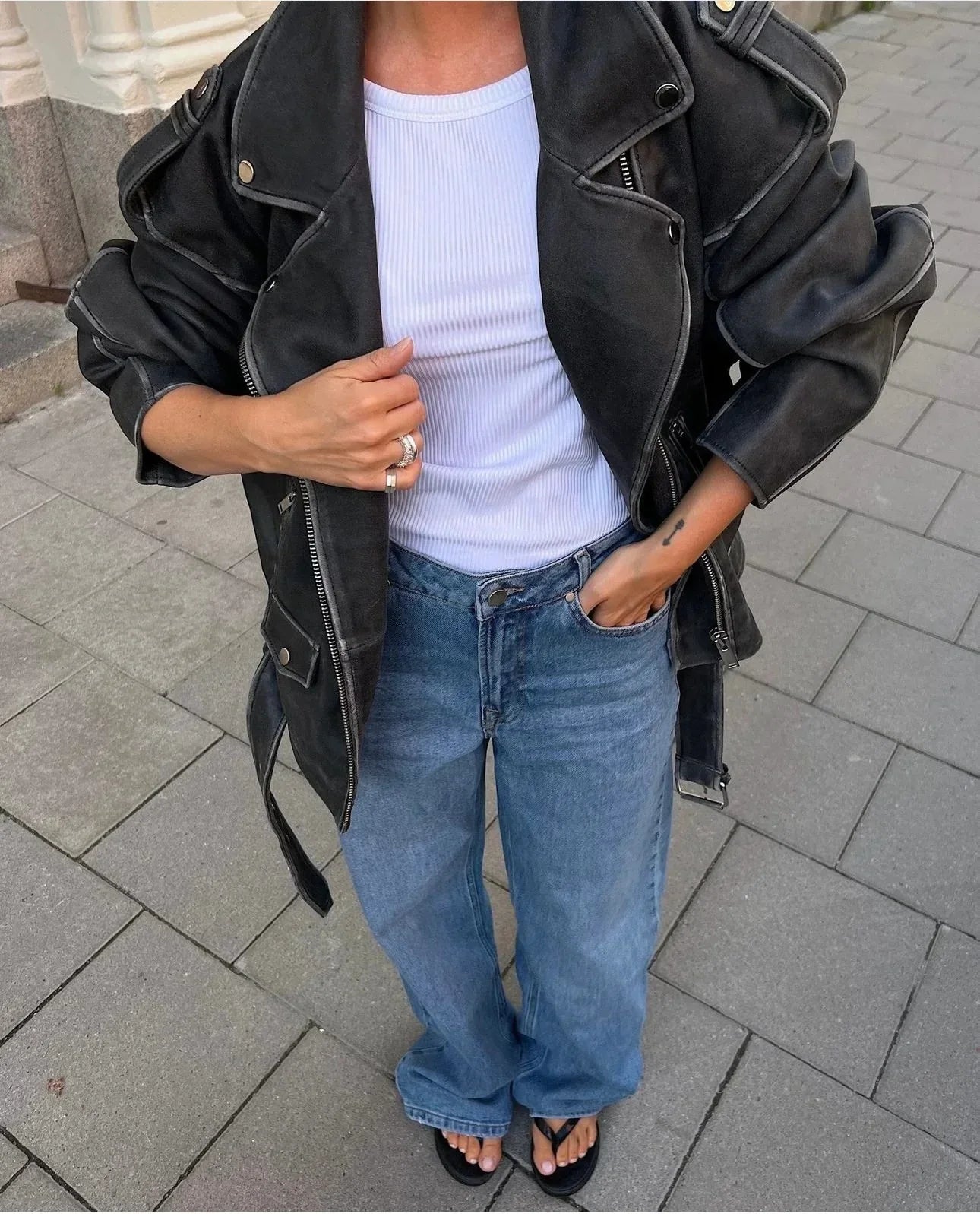 Læderjakke - Grey - MWGilo - MY ESSENTIAL WARDROBE - Stilkompagniet.dk