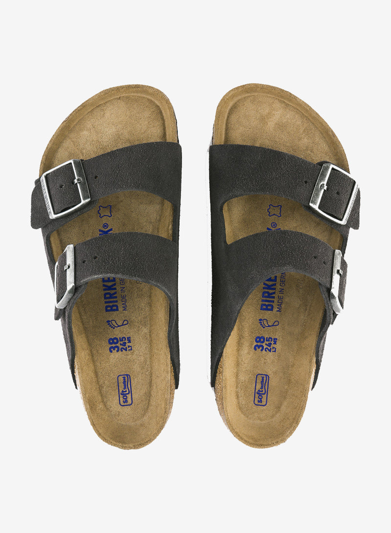 Birkenstock Arizona Soft Foodbed Suede Leather Velvet Grey