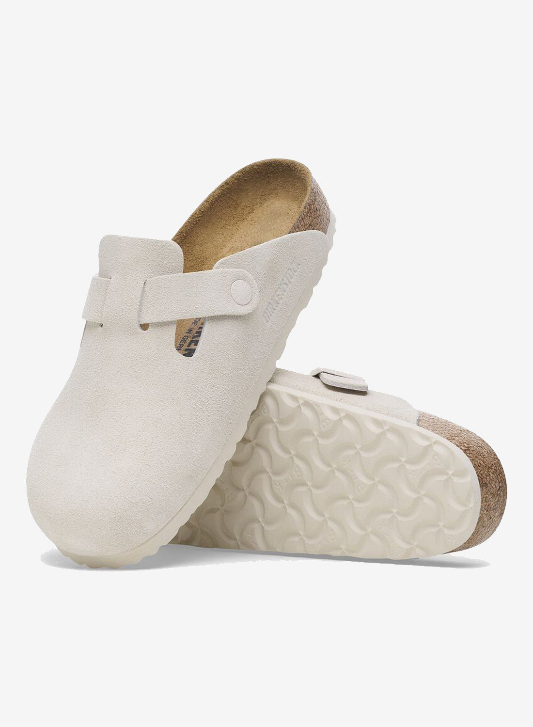 Birkenstock Boston Suede Leather Antique White