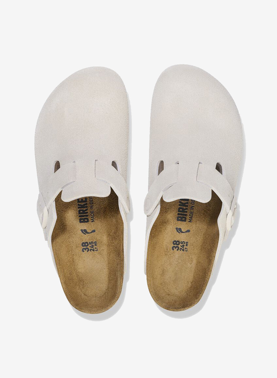 Birkenstock Boston Suede Leather Antique White