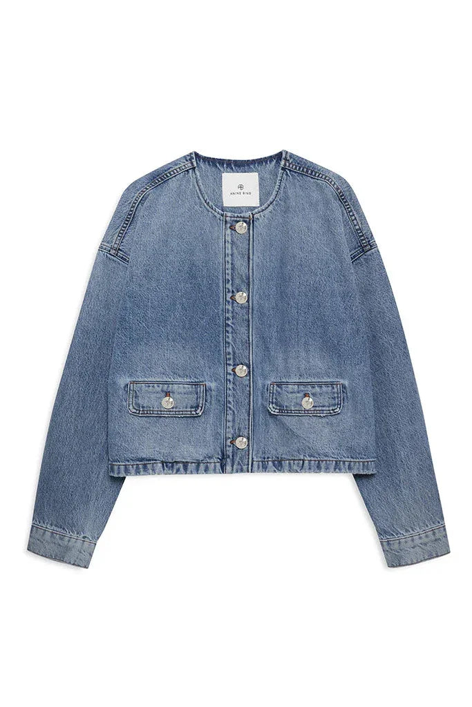 Anine Bing - Denimjakke - Caspian Blue - Blanche
