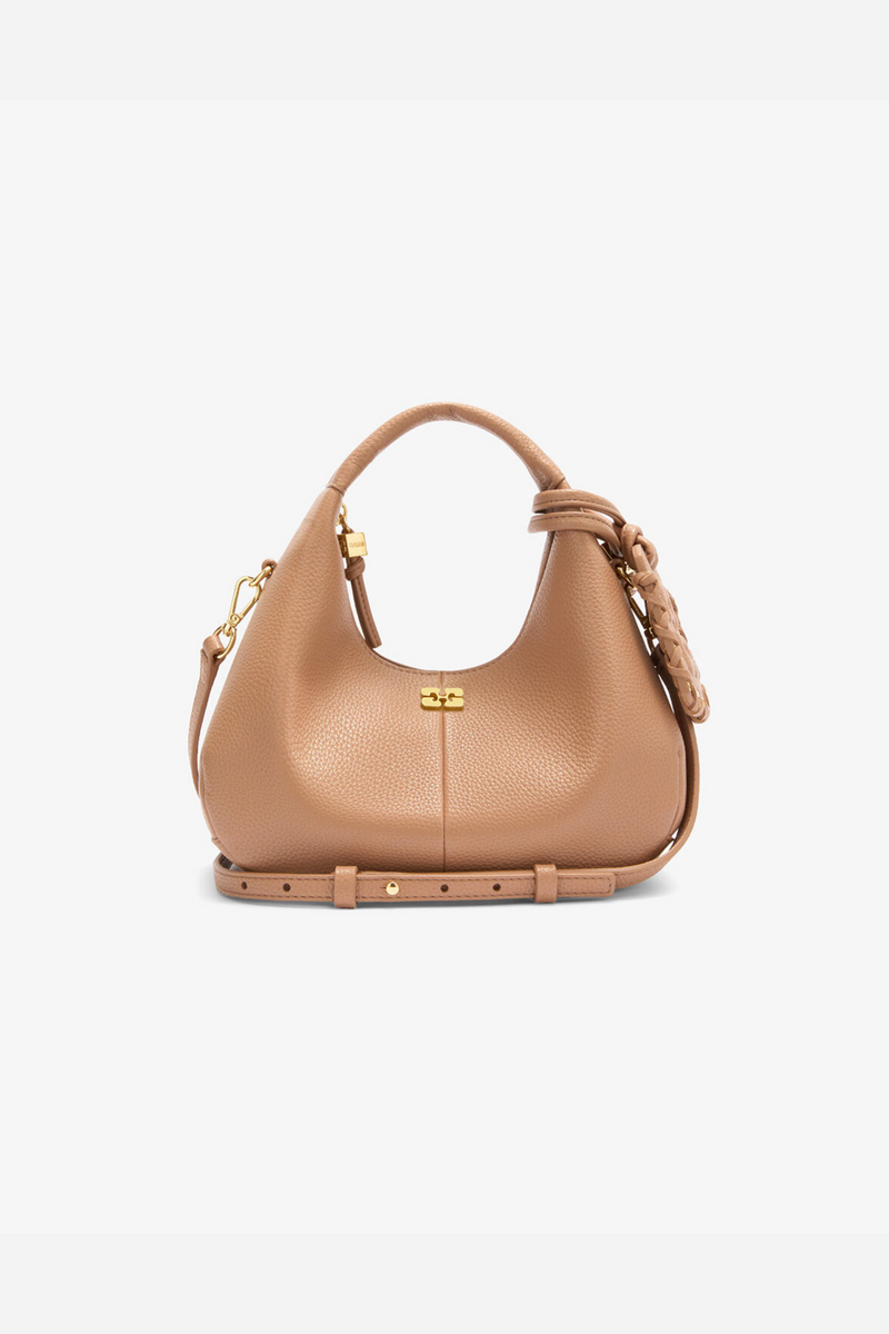 Ganni - Taske - Tawny Birch - Hobo Mini Grained sss