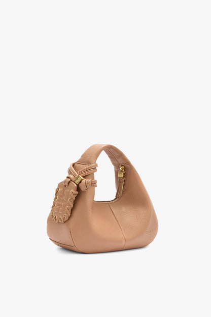 Ganni - Taske - Tawny Birch - Hobo Mini Grained sss