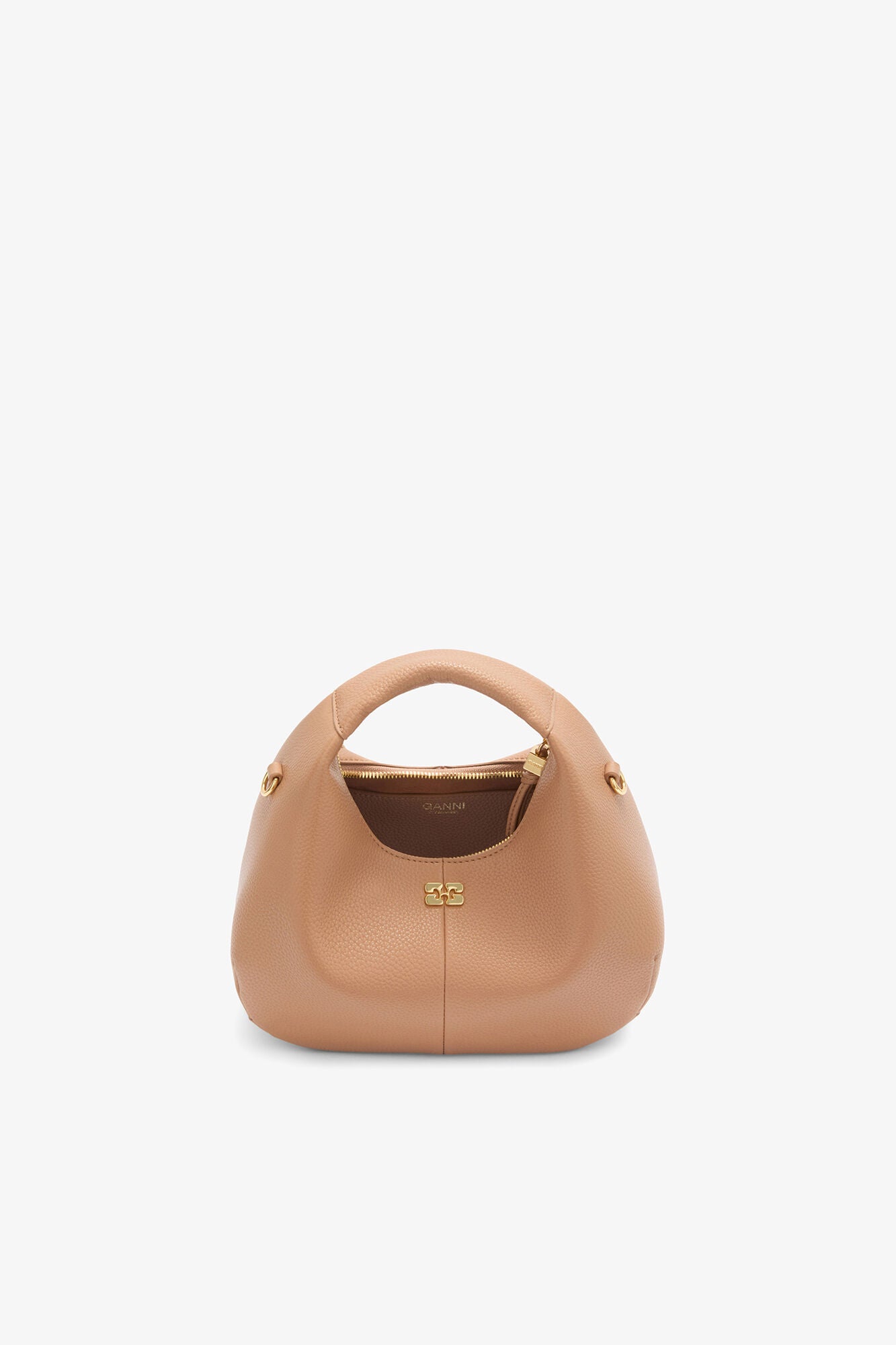 Ganni - Taske - Tawny Birch - Hobo Mini Grained sss