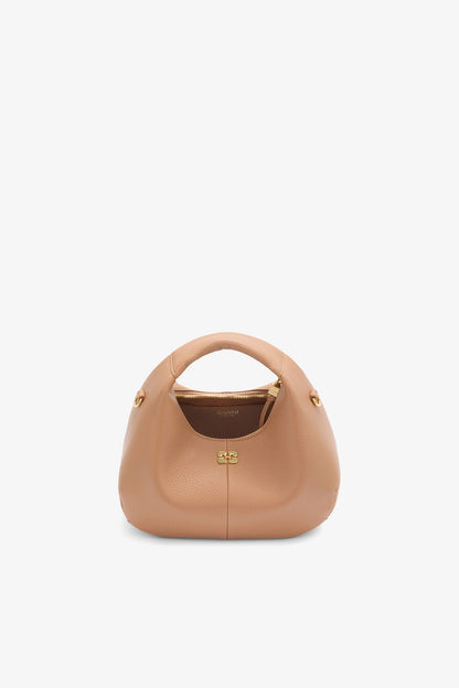 Ganni - Taske - Tawny Birch - Hobo Mini Grained sss
