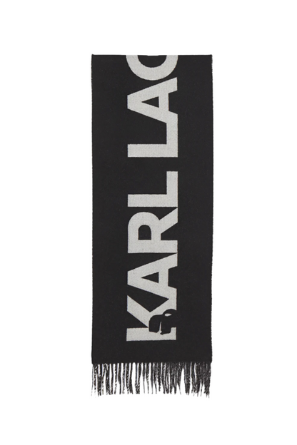 Karl lagerfeld - Halstørklæde - Black/Logo - ESSENTIAL JKRD WOVEN SCARF - Stilkompagniet.dk