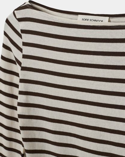 Sofie schnoor women - T-shirt - Brown Striped - Cecesw