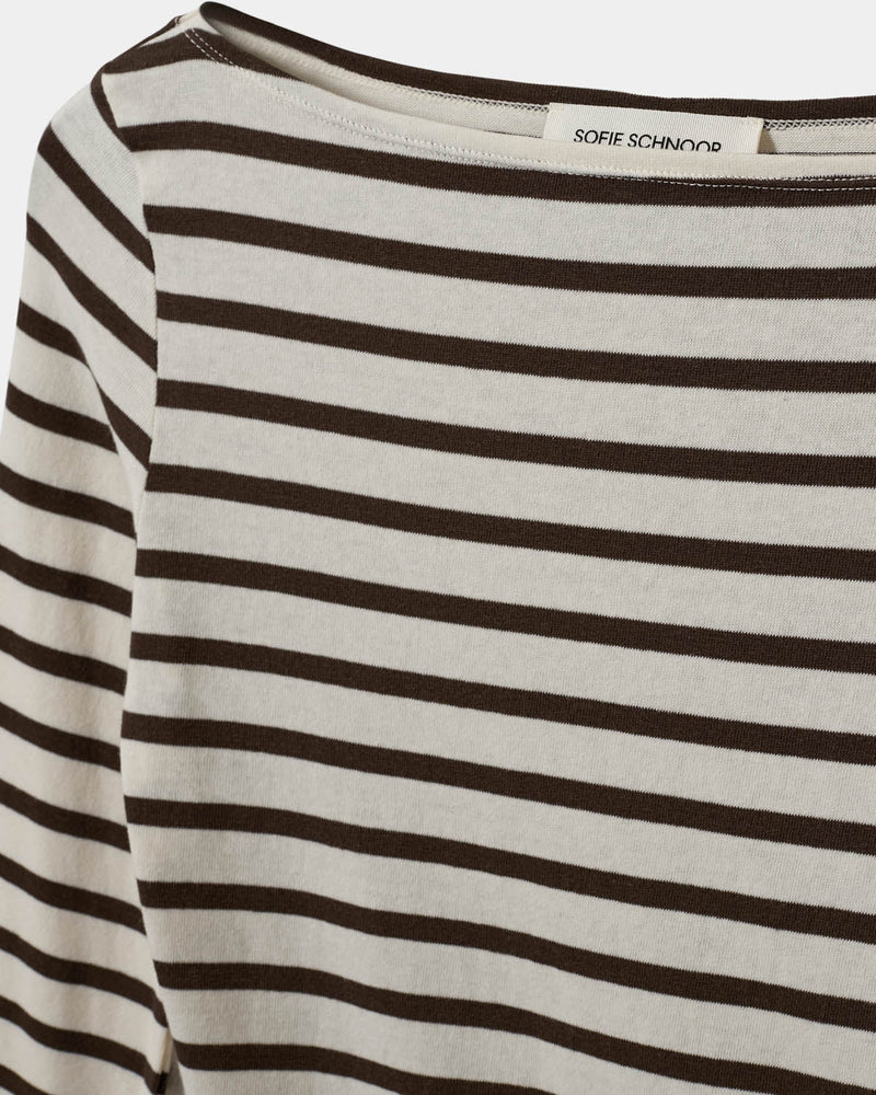 Sofie schnoor women - T-shirt - Brown Striped - Cecesw
