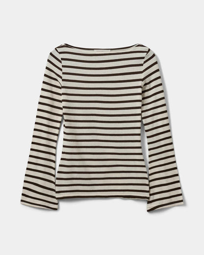 Sofie schnoor women - T-shirt - Brown Striped - Cecesw