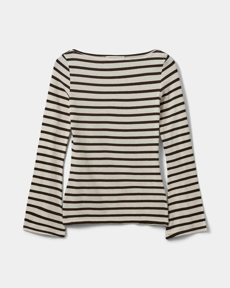 Sofie schnoor women - T-shirt - Brown Striped - Cecesw