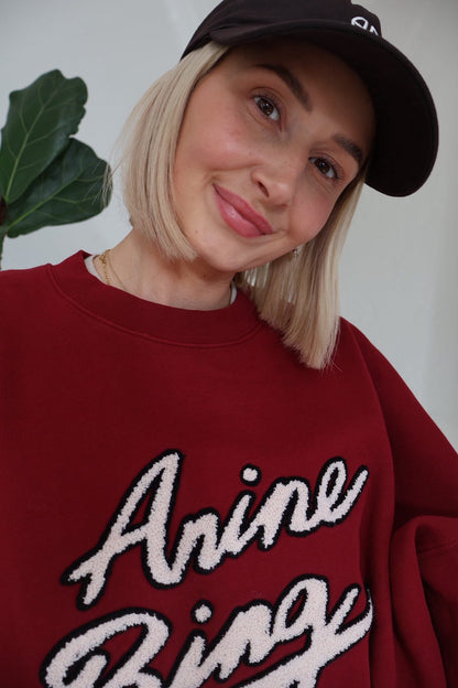 Anine Bing - Sweatshirt - Burgundy - Miles Chenille