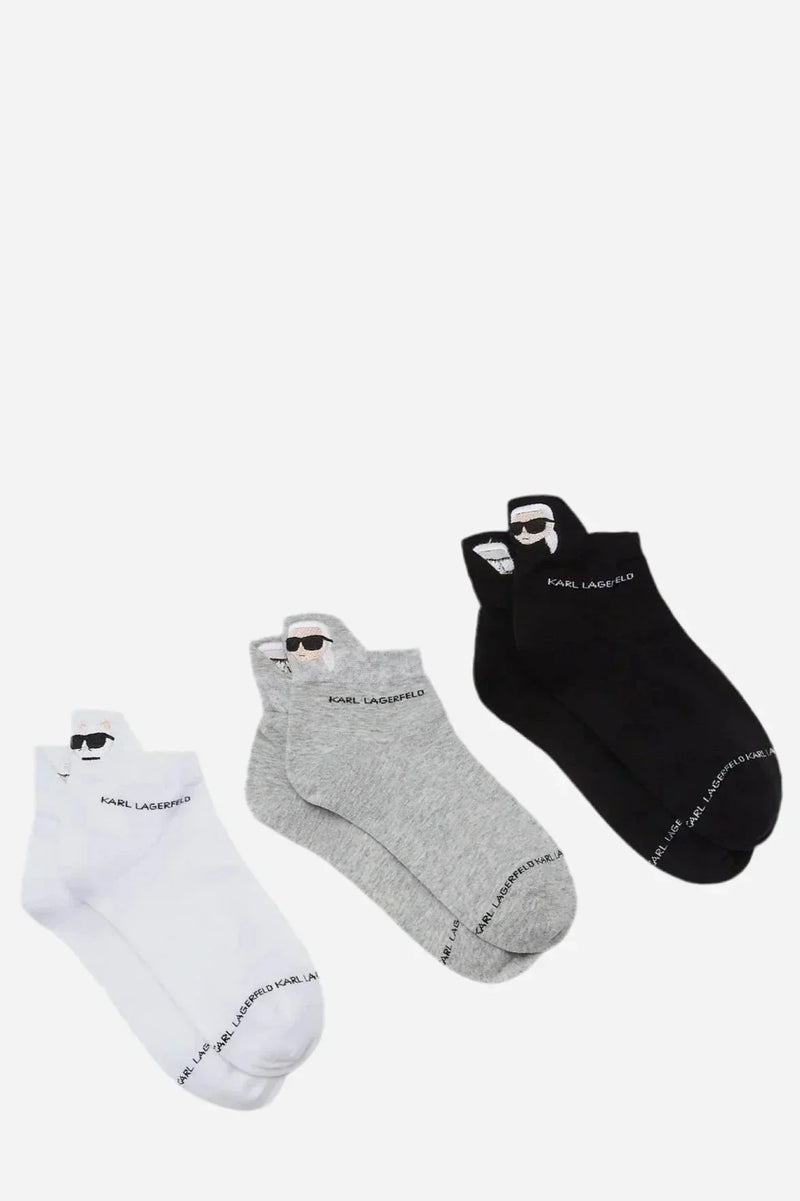 Karl Lagerfeld - Strømper - IKONI SOCKS 3 PACK - Stilkompagniet.dk