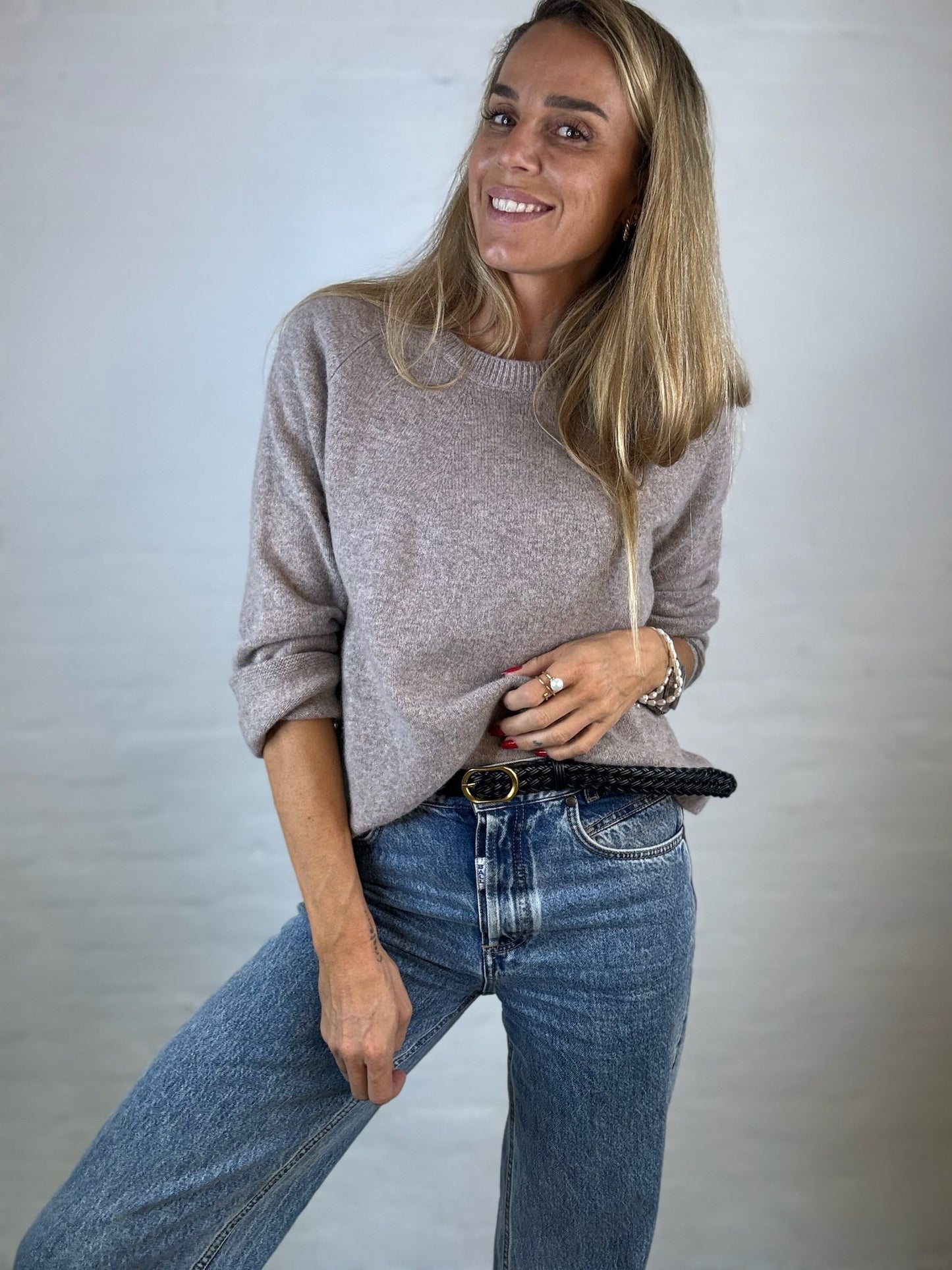 Andcopenhagen - Oversize Cashmerebluse Mocca - 100% cashmere strik - Eleni - Stilkompagniet.dk