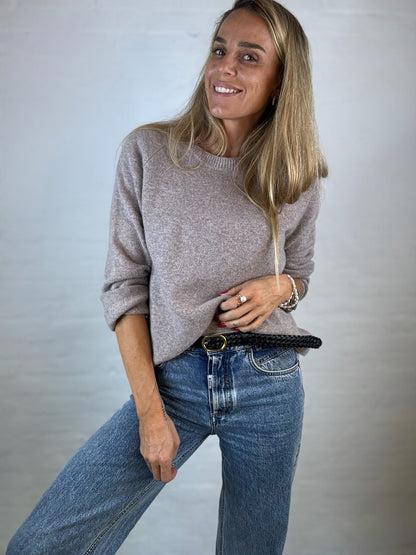 Andcopenhagen - Oversize Cashmerebluse Mocca - 100% cashmere strik - Eleni - Stilkompagniet.dk