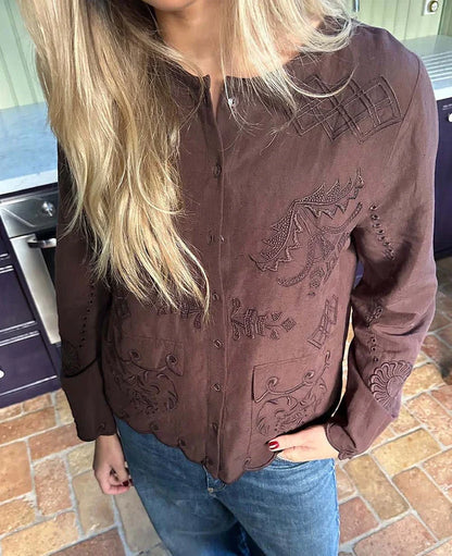Sissel Edelbo - Skjorte - Seal Brown - Ester
