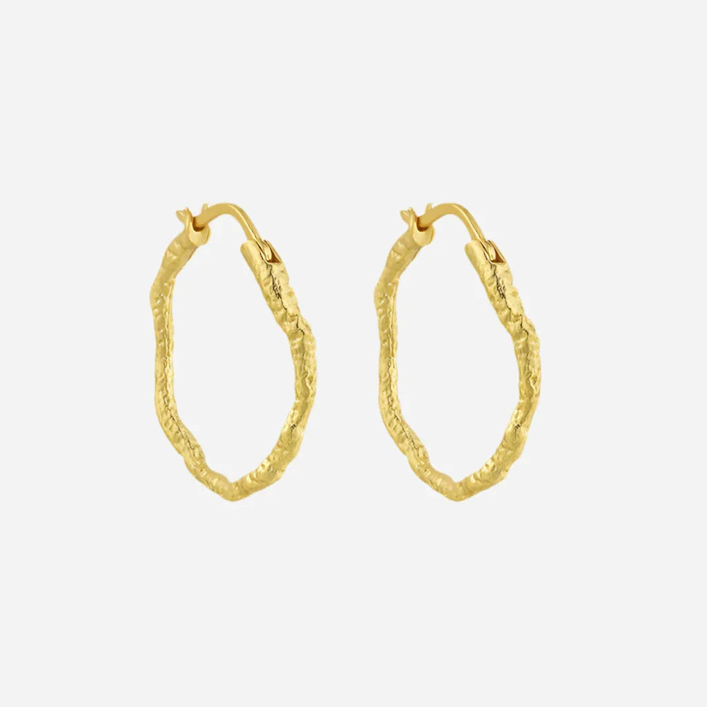 Andcopenhagen - Øreringe hoops - 18 karat guldbelagt 925 sterlingsølv- Sicca small Gold - Stilkompagniet.dk