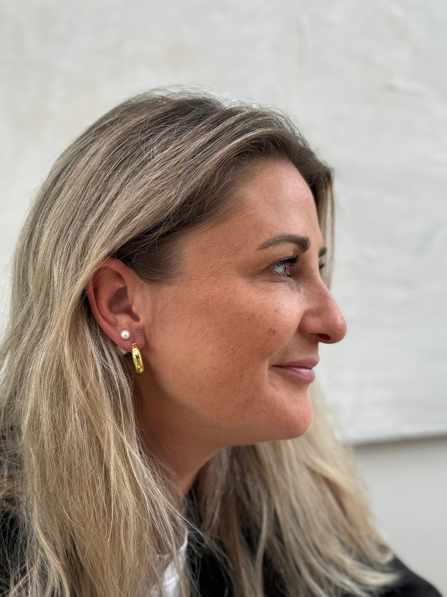Andcopenhagen Jewelry - Øreringe - 18 karat guldbelagt 925 sterlingsølv - Sophie small double pearl