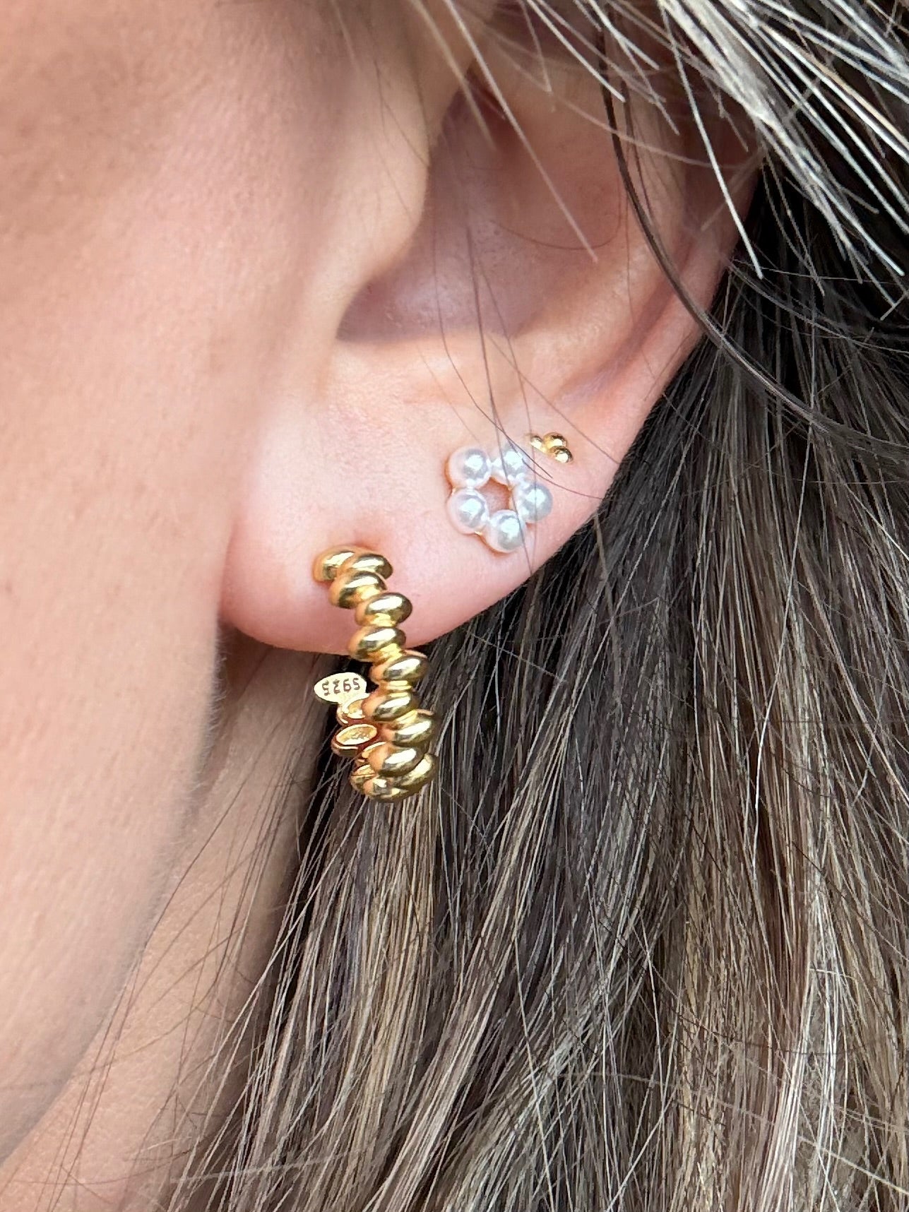 Andcopenhagen Jewelry - Ørering studs - 18 karat guldbelagt 925 sterlingsølv - Phine