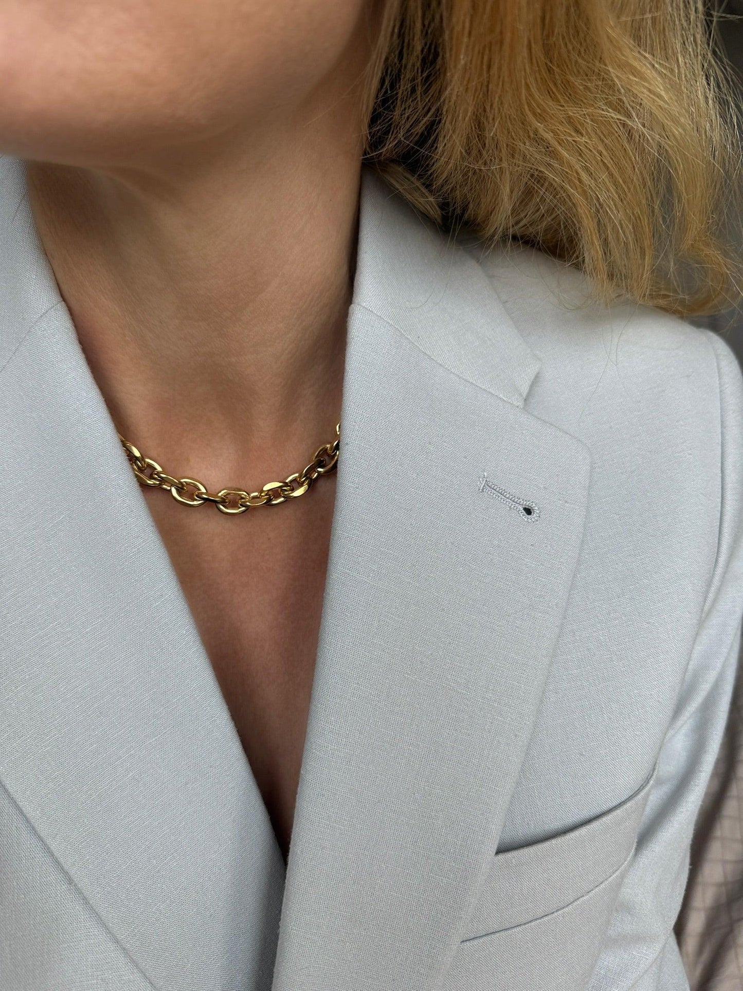 Andcopenhagen Jewelry - Halskæde - 18 karat guldbelagt rustfri stål- Bred Chunky Chain Maya