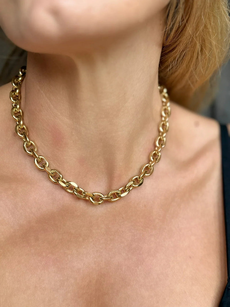 Andcopenhagen Jewelry - Halskæde - 18 karat guldbelagt rustfri stål- Bred Chunky Chain Maya