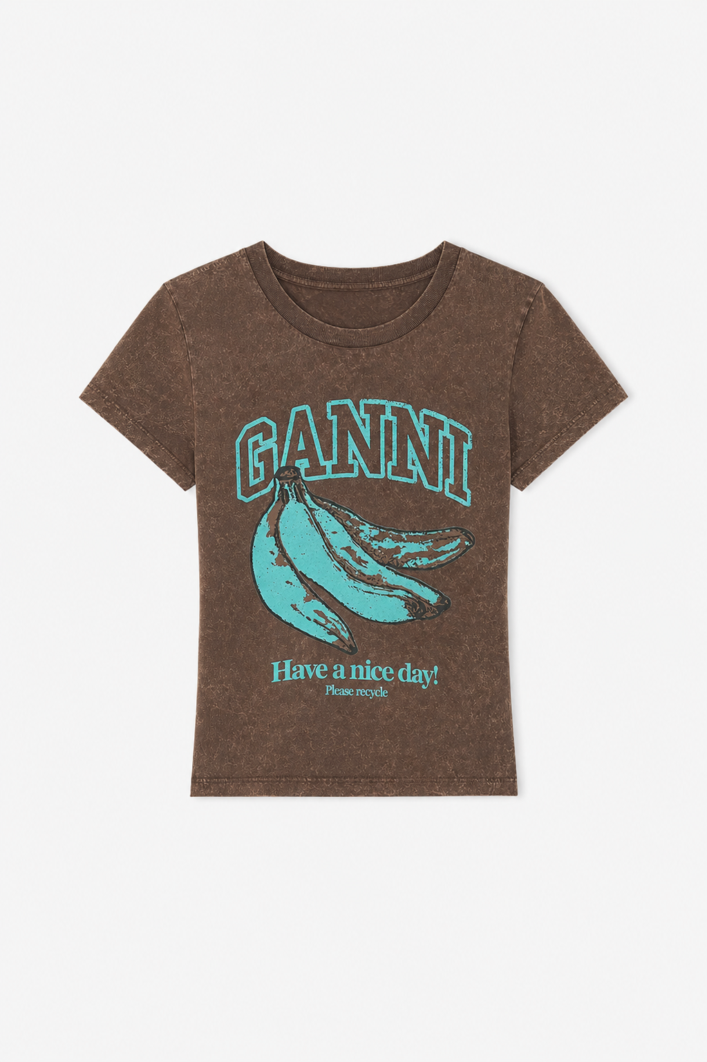 Ganni - T-shirt - Chicory Coffee - Future Jersey Baby Fit Banana