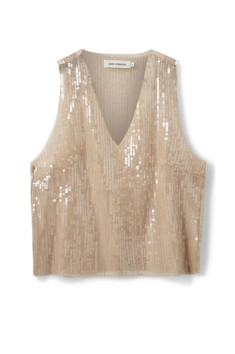 Sofie Schnoor - Top - Beige palliet - Vigga