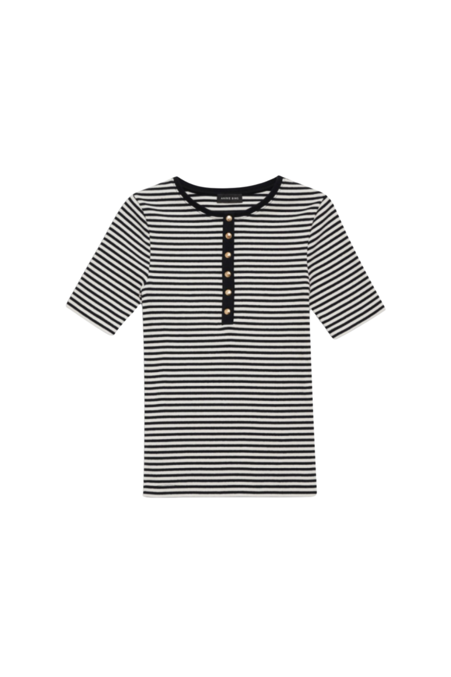 Anine Bing - T-shirt - Black/Creme - Alessia tee