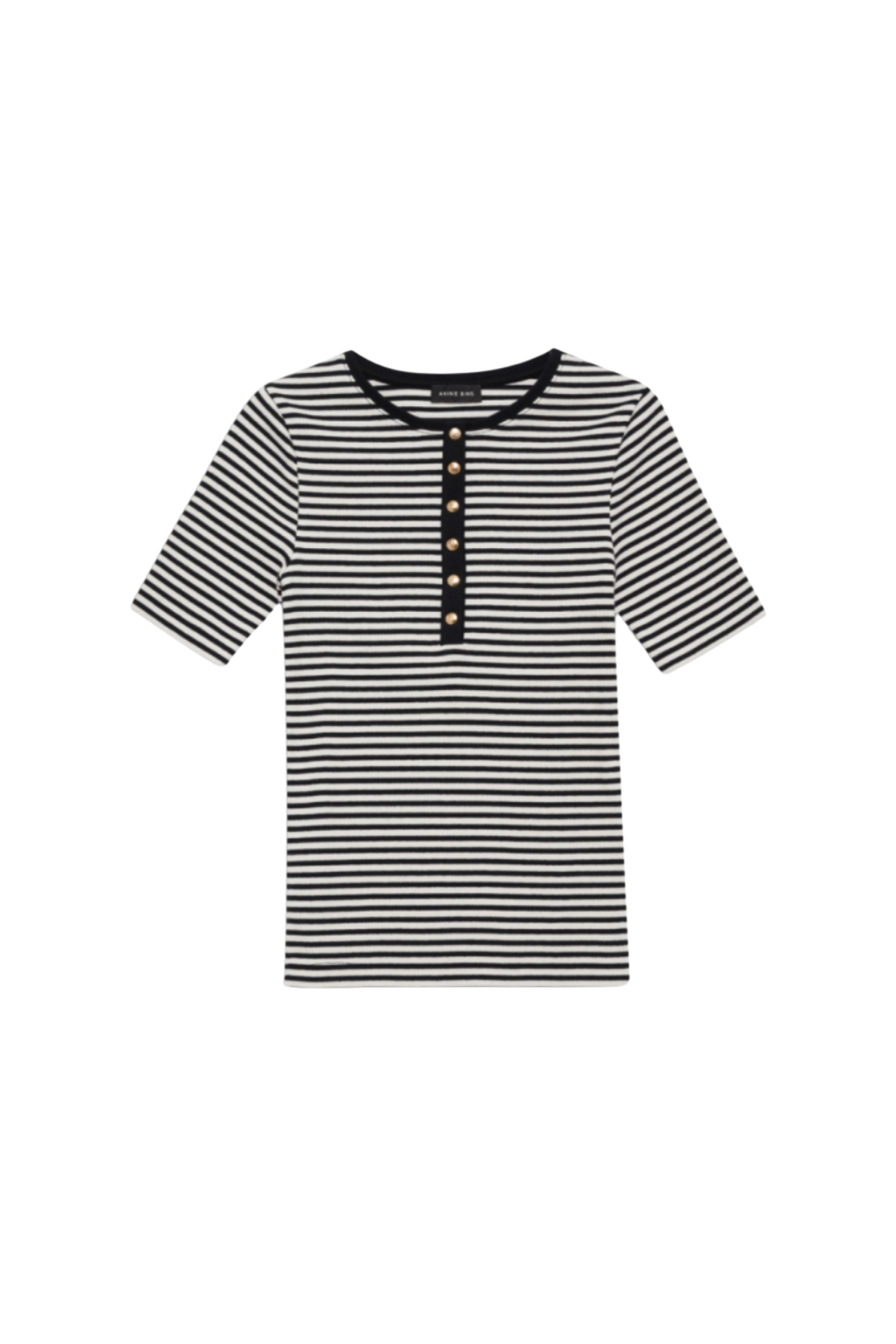 Anine Bing - T-shirt - Black/Creme - Alessia tee