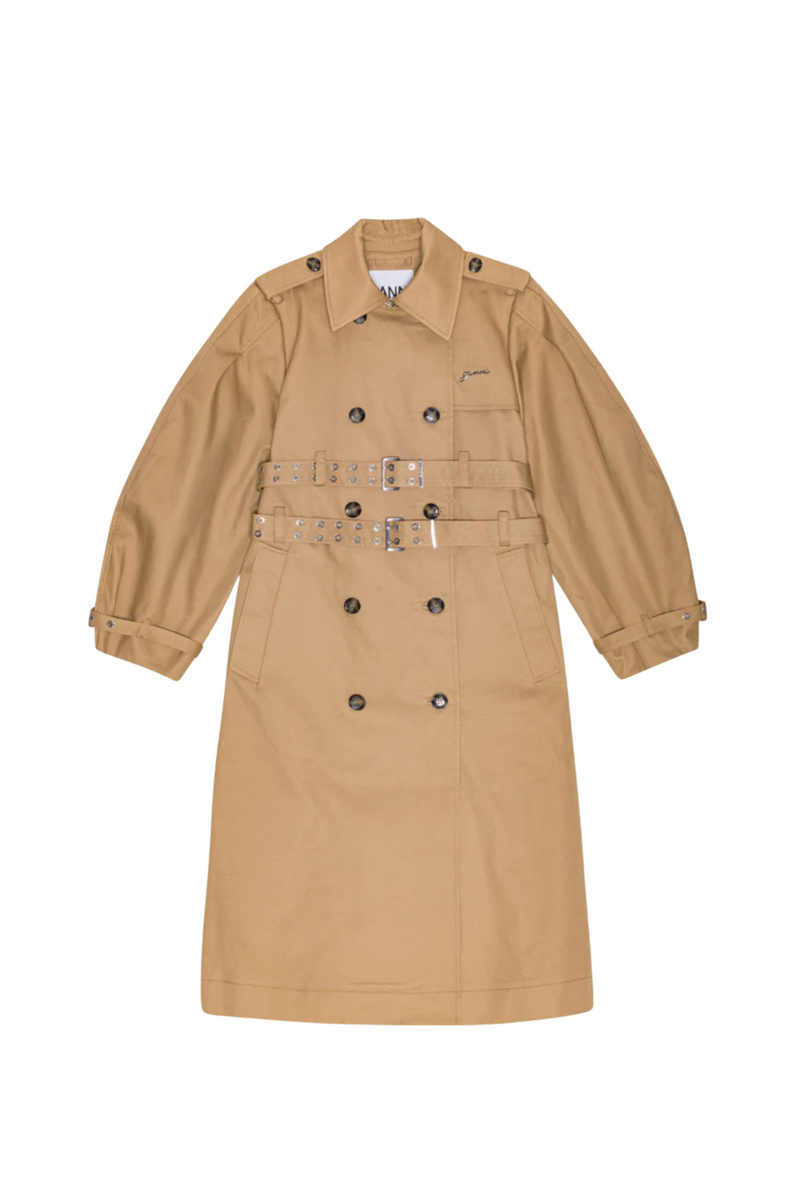 GANNI - Trenchcoat - Camel - Tiger's eye