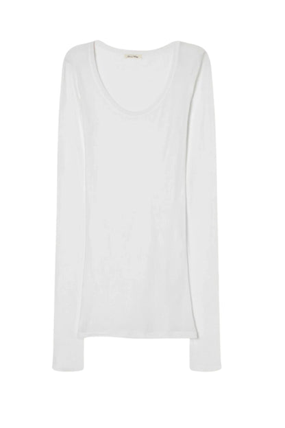 American Vintage - Langærmet t-shirt - Blanc White - Massachuetts - Stilkompagniet.dk