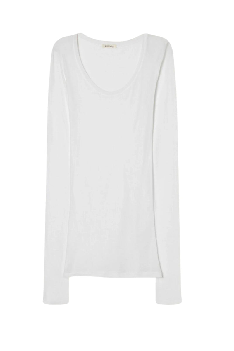 American Vintage - Langærmet t-shirt - Blanc White - Massachuetts - Stilkompagniet.dk