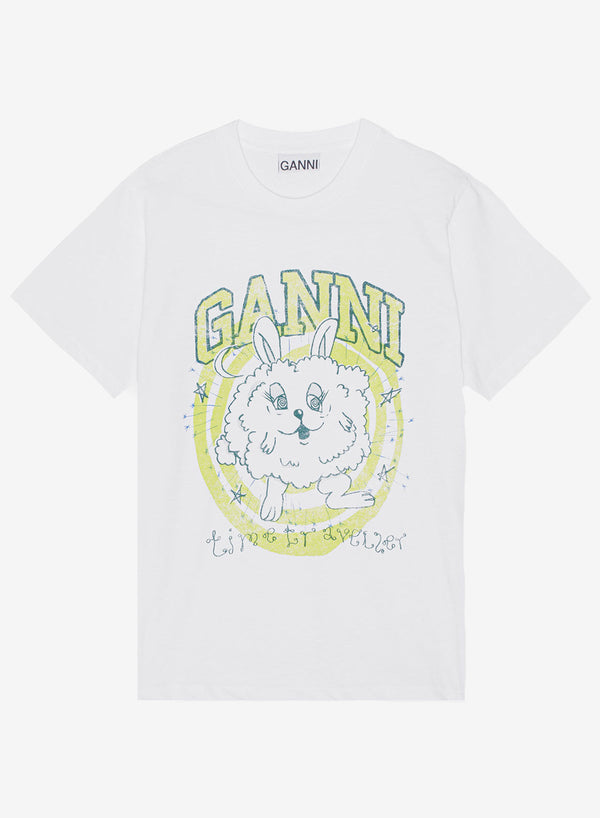 Ganni Basic Jersey Bunny Relaxed T-shirt Bright White