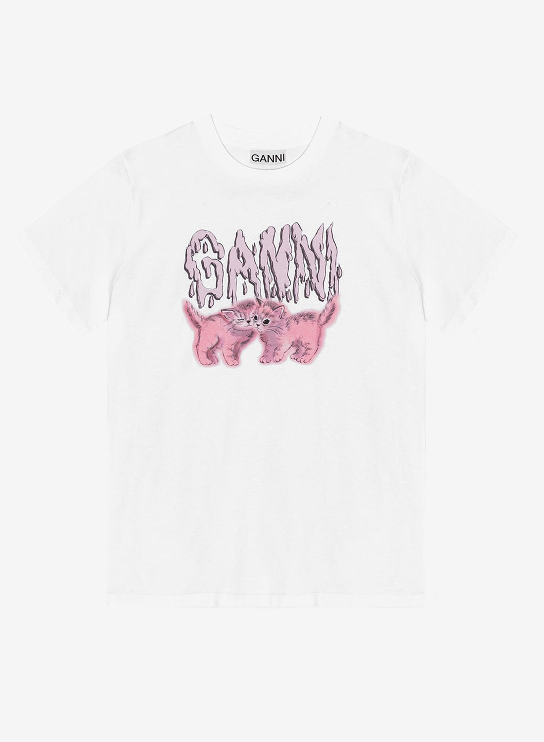 Ganni Basic Jersey Cats Relaxed T-shirt Bright White