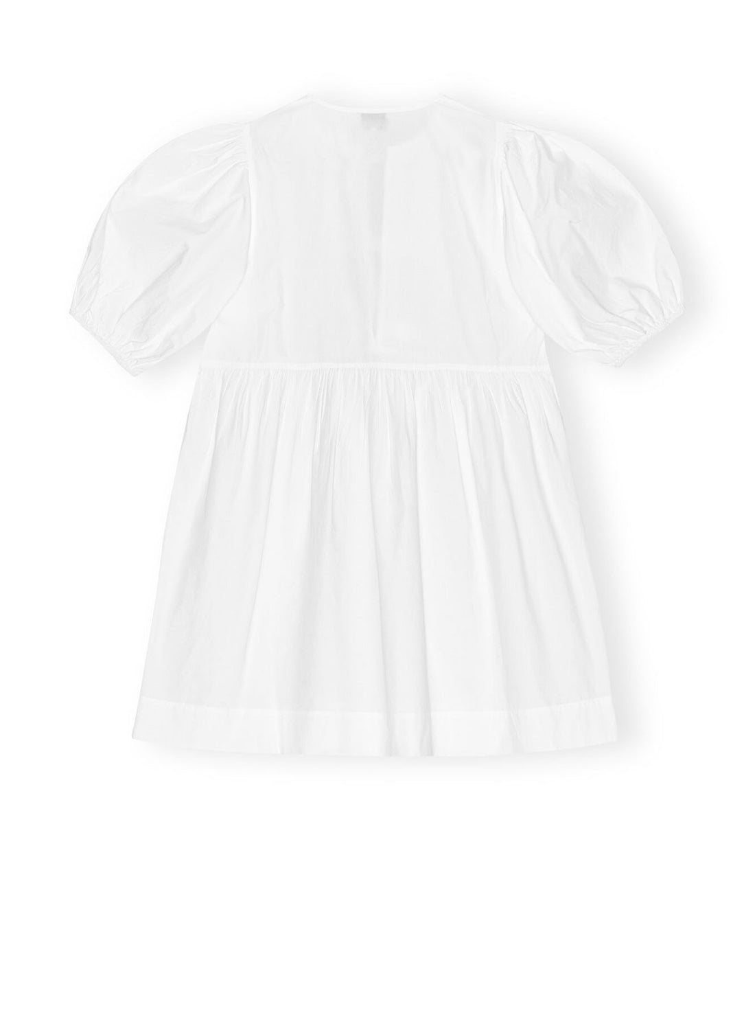 Ganni Cotton Poplin Tie String Mini Dress Bright White