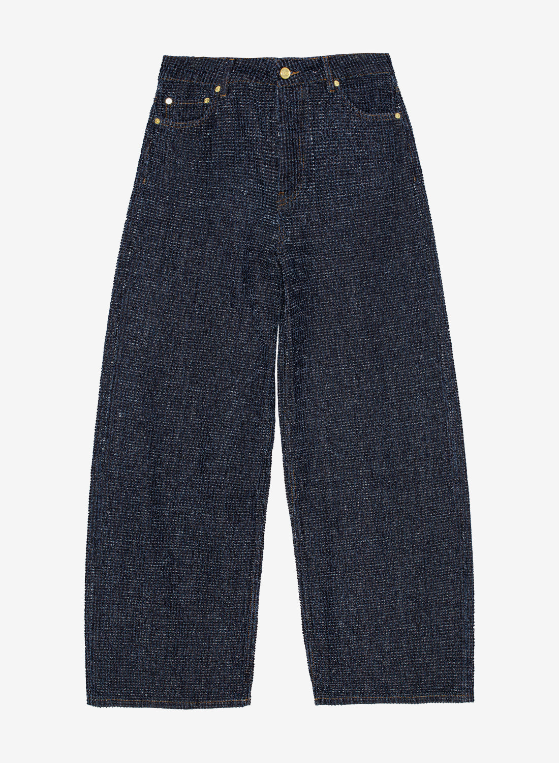 Ganni Fluffy Denim Wide Jeans Rinse