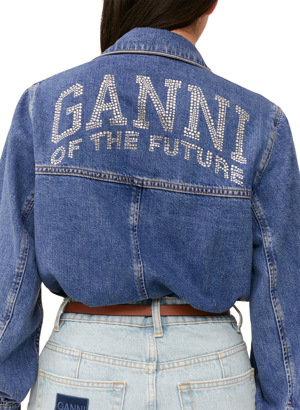 Ganni Future Denim Shirt Dark Blue Vintage