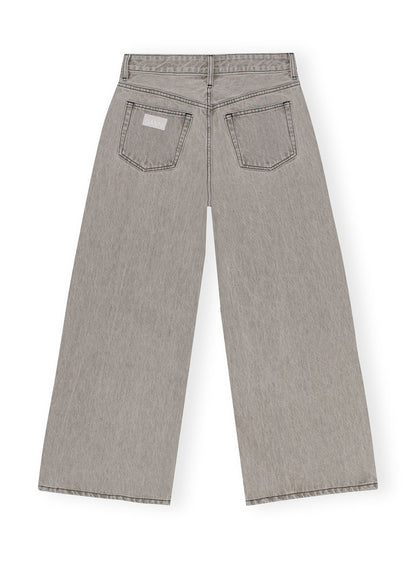 Ganni Future Denim Wide Jeans Gray Quill