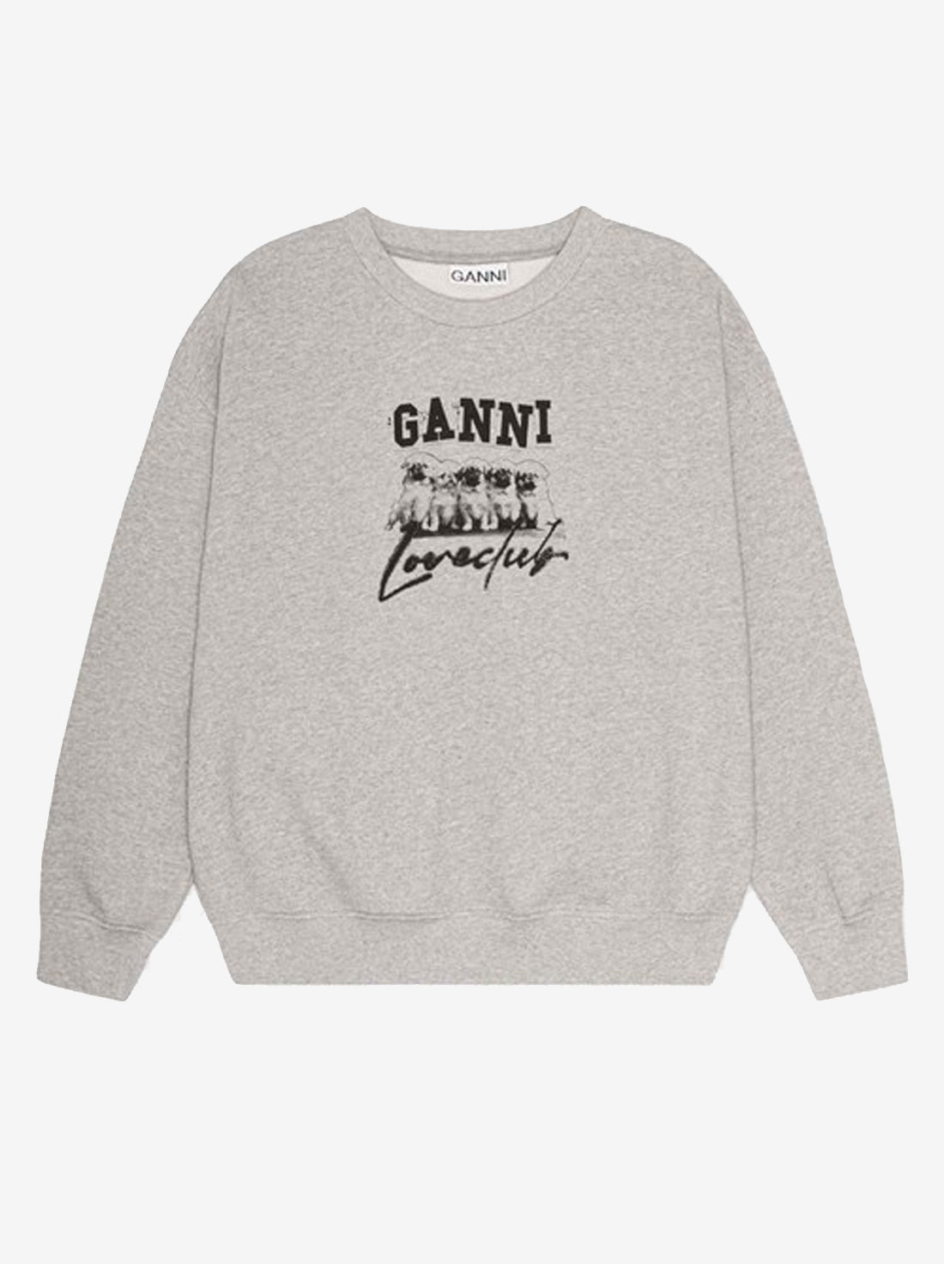 Ganni Isoli Puppy Love Oversized Sweatshirt Paloma Melange