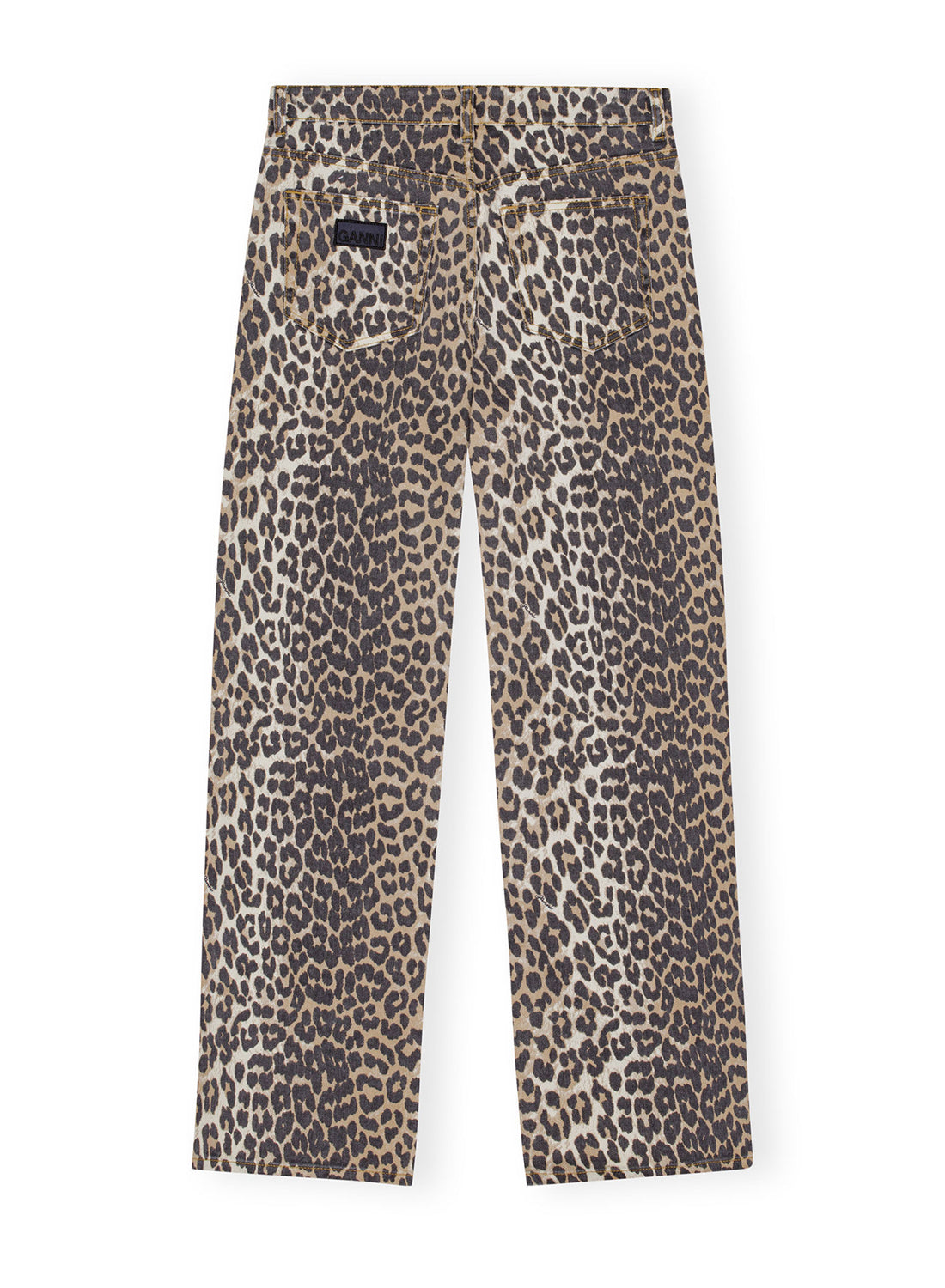 Ganni Print Denim Izey Jeans Leopard