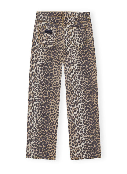 Ganni Print Denim Izey Jeans Leopard