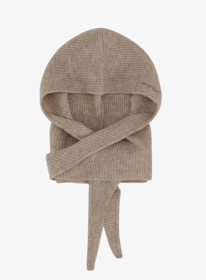 Ganni Soft Wool Balaclava Almond Milk