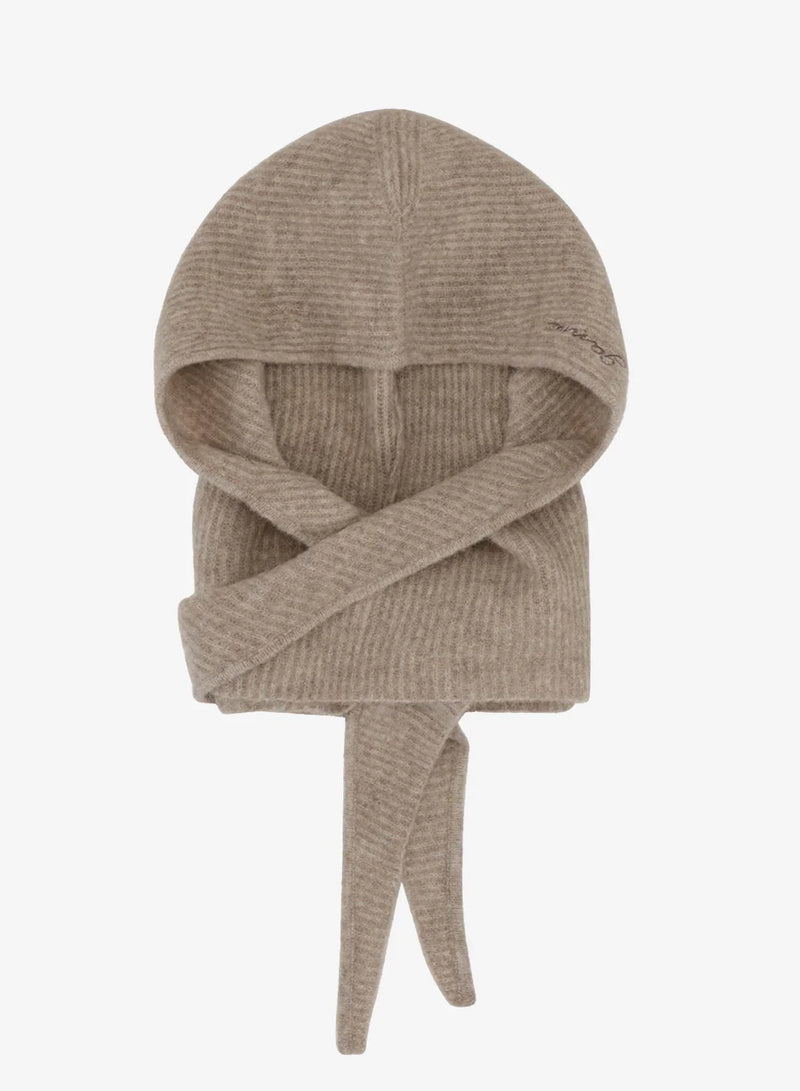 Ganni Soft Wool Balaclava Almond Milk