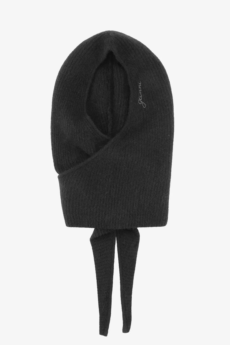 Ganni Soft Wool Balaclava Black