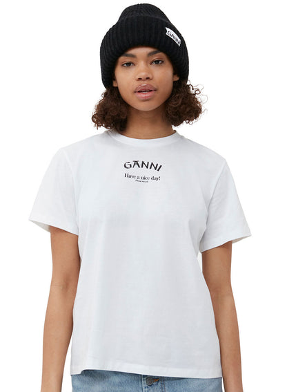 Ganni Structured Rib Beanie Black