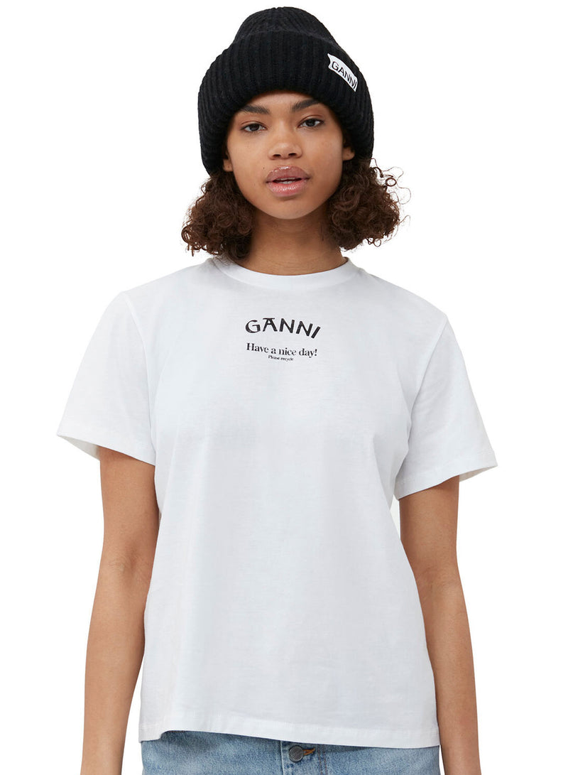 Ganni Structured Rib Beanie Black