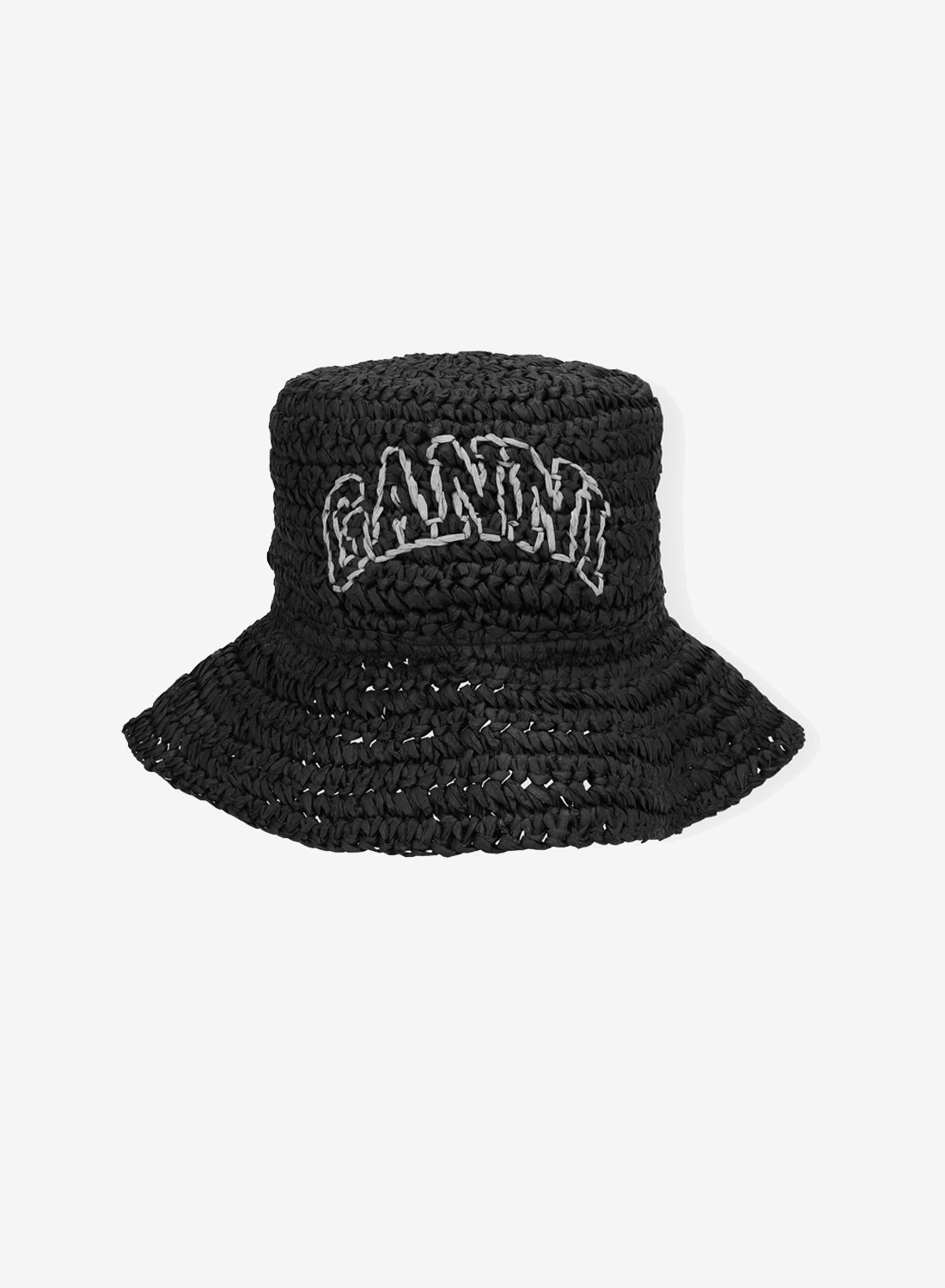 Ganni Summer Straw Hat Black