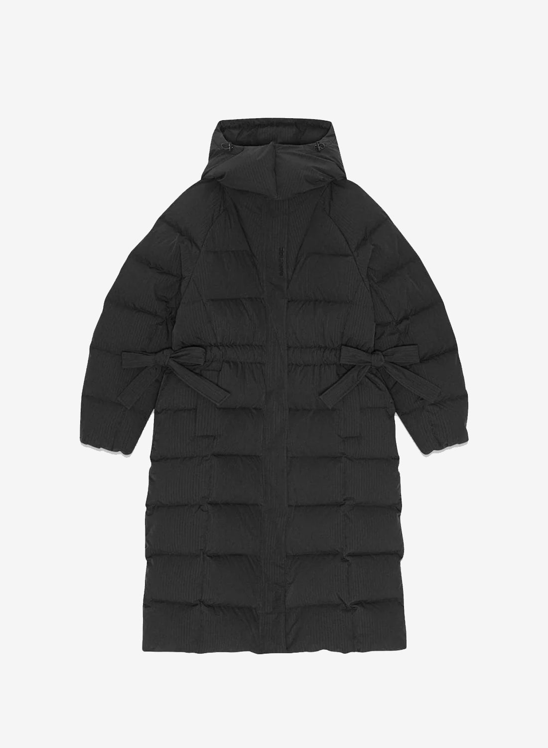 Ganni Tech Seersucker Puffer Coat Black